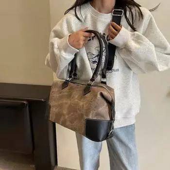 Осенне-зимняя женская сумка через плечо в стиле ретро, популярная высококачественная повседневная универсальная женская сумка через плечо большой вместимости