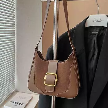 Осенне-зимняя женская сумка на одно плечо подмышкой, роскошная фактура из искусственной замши, сумки для дальних поездок, винтажные универсальные сумки через плечо