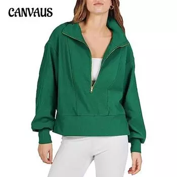 Осенне-зимняя женская свободная толстовка с длинным рукавом и застежкой-молнией S абрикосовый