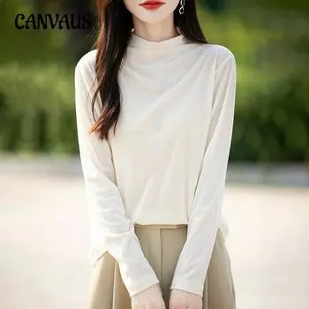 Осенне-зимняя женская теплая свободная рубашка с длинными рукавами, простая трикотажная рубашка, модные легкие роскошные внутренние топы S розовый