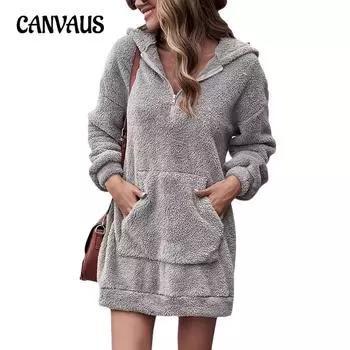 Осенне-зимняя женская толстовка с капюшоном большого размера с застежкой-молнией, двухсторонняя, бархатная, с капюшоном, свободная толстовка S серый