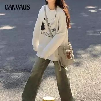 Осенне-зимняя женская толстовка с круглым вырезом, большие размеры, свободная пара, утолщенные, с длинными рукавами M серый ясень