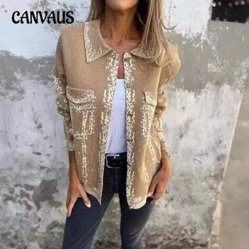 Осенне-зимняя женская трикотажная куртка с лацканами разных цветов и металлическими пуговицами S чёрный