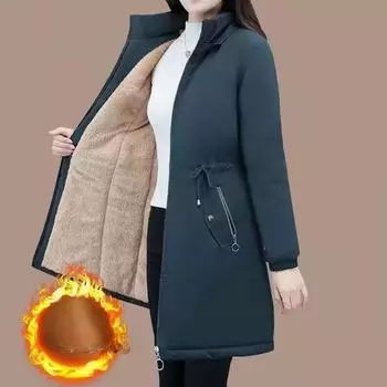 Осенне-зимняя женская верхняя одежда средней длины больших размеров с капюшоном, кардиган на молнии, свободная повседневная удобная куртка 4XL