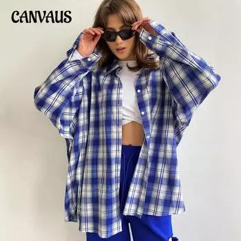 Осенне-зимняя женская винтажная рубашка в клетку для пригородных поездок S жёлтый