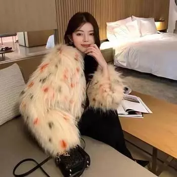 Осеннее и зимнее меховое пальто с защитой окружающей среды, женское зимнее маленькое и состаренное корейское универсальное маленькое и популярное меховое пальто высокого качества S