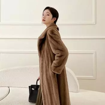 Осеннее и зимнее пальто из искусственного меха, женское свободное однотонное пальто S светло-серый