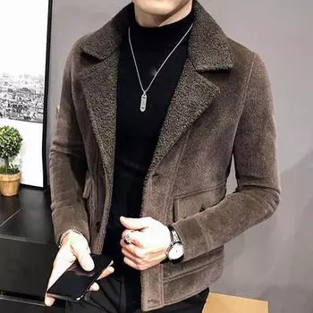 Осеннее и зимнее шерстяное пальто, мужское корейское стильное трендовое короткое тонкое красивое шерстяное пальто, мужская куртка, куртка XXXXL