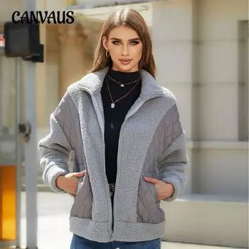 Осеннее и зимнее женское пальто, модный кардиган с длинными рукавами на молнии, плюшевая женская куртка S чёрный