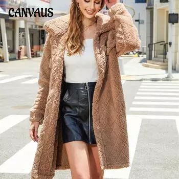 Осеннее и зимнее женское пальто, плюшевая свободная однобортная куртка с бриллиантами, пальто S хаки
