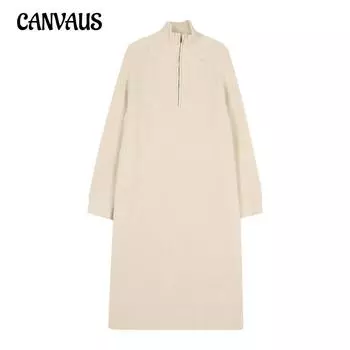 Осеннее и зимнее женское платье-свитер «Ленивый ветер» над коленом в длинной части отворота. Свободное платье-свитер. Трикотажное платье с внутренним низом. One Size серый