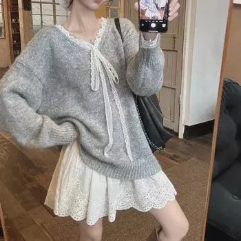 «Осеннее кружевное платье принцессы с маргаритками — модный женский стиль Тондэмун» One Size