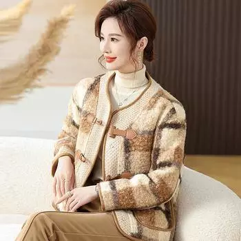 Осеннее модное иностранное пальто для мам среднего возраста, новая мода, женский маленький костюм среднего и пожилого возраста на весну и осень, лучший сезон 4XL