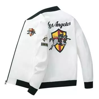 Осеннее новое мужское пальто, летающая куртка, бейсбольная куртка с вышивкой 4XL белый