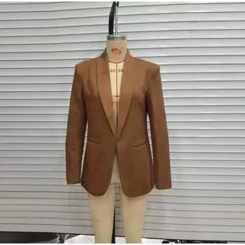 Осеннее новое повседневное однотонное женское пальто из оленьего бархата с длинными рукавами и карманами, с открытым швом, женское пальто S верблюд