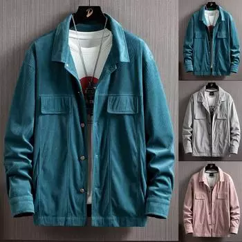 Осеннее новое вельветовое молодежное трендовое мужское модное повседневное пальто Мужская одежда XXL розовый