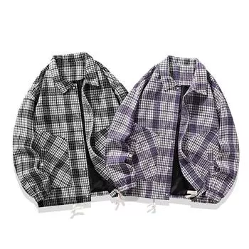 Осеннее новое высококачественное маленькое ароматное пальто, черно-белая клетчатая рубашка с лацканами M