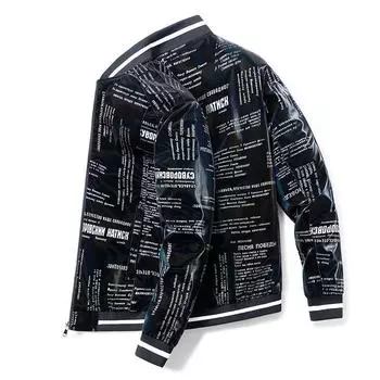 Осеннее пальто из кожи для мужчин, корейская версия трендовой мужской бейсбольной одежды, весенняя и осенняя одежда, повседневная весенняя куртка, верхняя мужская одежда M