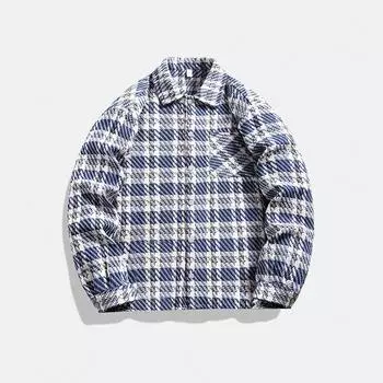 Осеннее пальто, мужская повседневная клетчатая куртка с откидным воротником, мужское пальто XXXL