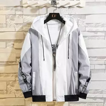 Осеннее пальто мужское весна и осень новый стиль модная и красивая студенческая свободная куртка с капюшоном повседневное пальто для мальчиков M