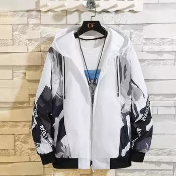 Осеннее пальто мужское весна и осень новый стиль модная и красивая студенческая свободная куртка с капюшоном повседневное пальто для мальчиков M