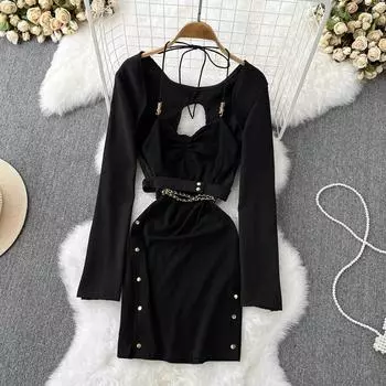 Осеннее ретро Spice Girl темперамент с подвесным вырезом Тонкая сумка с разрезом бедра платье плюс накидка пальто два костюма