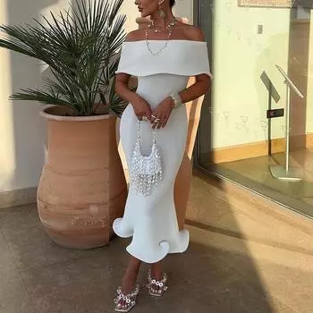 Осеннее сексуальное длинное платье Socialite Ethos Элегантное облегающее платье на одно плечо для женщин S красный