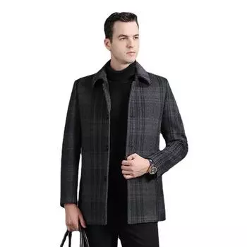 Осеннее шерстяное пальто легкое деловое пуховое пальто разгрузка, утолщенное большой размер M