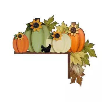Осеннее украшение для угла двери в виде тыквы, кленовой шишки, тыквы, деревянной таблички на дверной косяк B