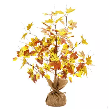 Осеннее украшение Искусственное дерево из кленовых листьев для праздников Yellow Maple Leaf