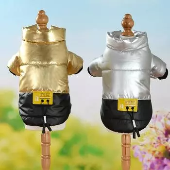 Осеннее водонепроницаемое пальто, куртка для собак, утепленная зимняя одежда для кошек S золотистый