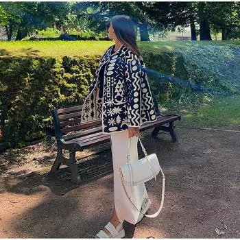 Осеннее женское хлопковое пальто с принтом, модное однобортное пальто с длинным рукавом и круглым вырезом, женское свободное тонкое женское пальто S