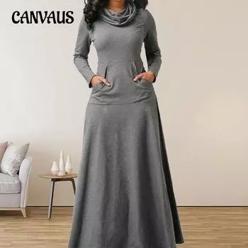 Осеннее женское платье, модное однотонное лоскутное платье с карманами, шарф, большие качели, длинные платья S белый