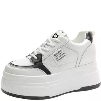 Осенние 8 см коровья замша натуральная кожа женские вулканизированные туфли на платформе танкетке для скейтбординга на высоком каблуке повседневные устойчивые туфли 34