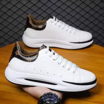 Осенние белые туфли мужские кожаные кроссовки мужская модная универсальная повседневная обувь мужская обувь 2025 новые кроссовки 39 черный коричневый
