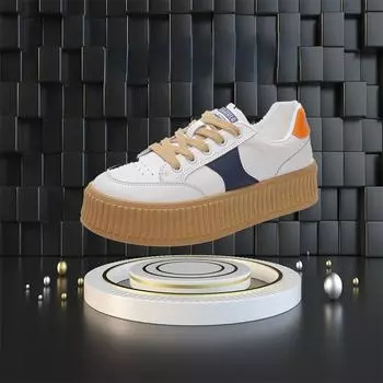 Осенние белые туфли, женские новые модные дышащие кроссовки на толстой подошве, повседневная спортивная обувь 35 синий