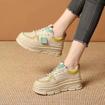 Осенние брендовые женские кроссовки на плоской подошве с платформой, новые модные женские кроссовки для бега, повседневные походные спортивные туфли из искусственной кожи Zapatillas 35