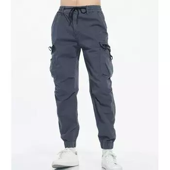 Осенние брюки-карго для мужчин, повседневные брюки для бега, однотонные брюки для инструментов, мужские модные спортивные брюки с несколькими карманами из хлопка для отдыха 29 армия зеленый