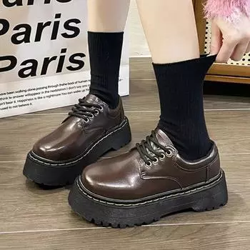 Осенние черные мокасины с круглым носком и мехом, повседневная женская спортивная обувь, женские туфли-оксфорды, студенческая обувь 35 чёрный