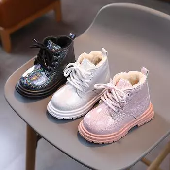 Осенние детские ботинки, зимние кожаные ботинки для мальчиков из хлопка, модные ботильоны для девочек, мягкие теплые детские кроссовки для младенцев 21 белый