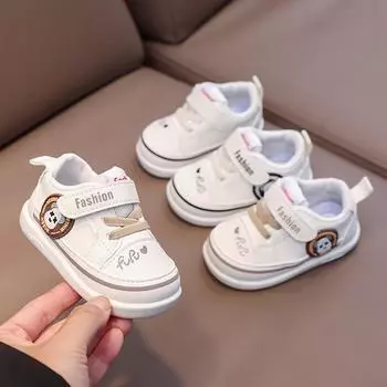 Осенние детские туфли с мягкой нескользящей подошвой для девочек от 1 до 3 лет. Size 20 чёрный