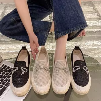 Осенние дышащие повседневные ретро-лоферы на толстой подошве 35 серебряный