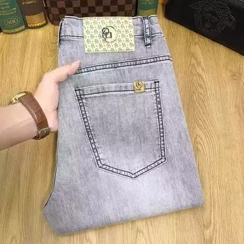 Осенние джинсы мужские прямые свободные молодежные большие размеры универсальные облегающие повседневные мужские брюки осень/зима 28 серый