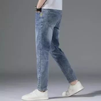 Осенние джинсы мужские тонкие маленькие ноги тренд эластичные мужские повседневные длинные брюки New Tide 27