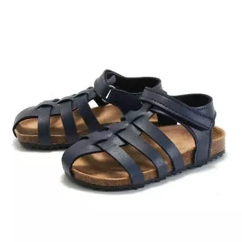Осенние и летние детские пробковые сандалии. Сандалии и тапочки для мальчиков. Нескользящая пляжная обувь для девочек. Одежда для маленьких детей. 22 синий
