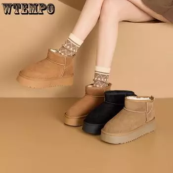 Осенние и зимние антибархатные кожаные зимние ботинки на толстой подошве для женщин с толстым бархатом и большими хлопковыми ботинками для повседневной женской зимней хлопковой обуви 35