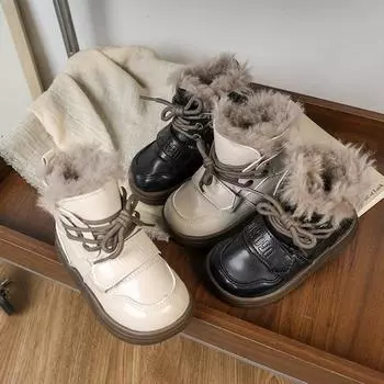 Осенние и зимние бахилы, детские хлопковые сапоги 26 чёрный