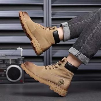 Осенние и зимние ботинки martin, мужская обувь с высоким берцем, универсальные ботинки в британском стиле, уличные рабочие ботинки, мужские зимние ботинки, мужские ботинки средней высоты 38
