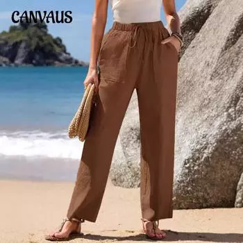 Осенние и зимние брюки женские свободные повседневные прямые брюки с завязками S