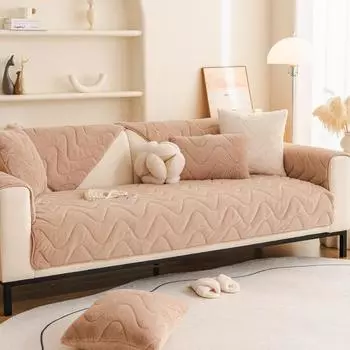 Осенние и зимние диванные подушки в кремовом стиле для всех сезонов, противоскользящий чехол для подушки, плотная плюшевая ткань чехла 70*70cm